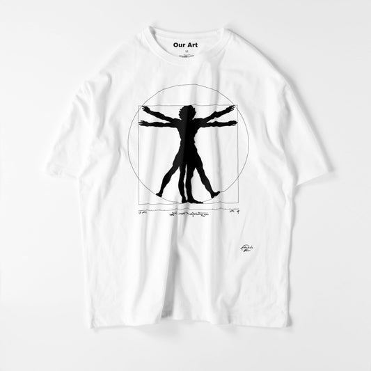 Homme de Vitruve (t-shirt blanc)