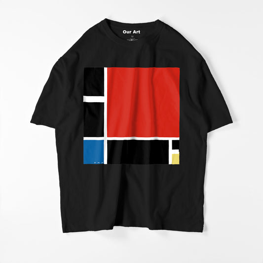 Composition II en rouge, bleu et jaune (t-shirt noir)